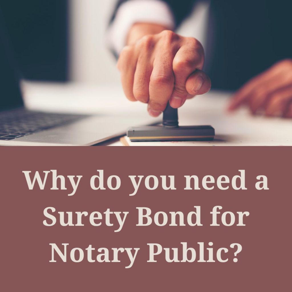 Why do you need a Surety Bond for Notary Public? - A notary personnel was stamping a document at the table.